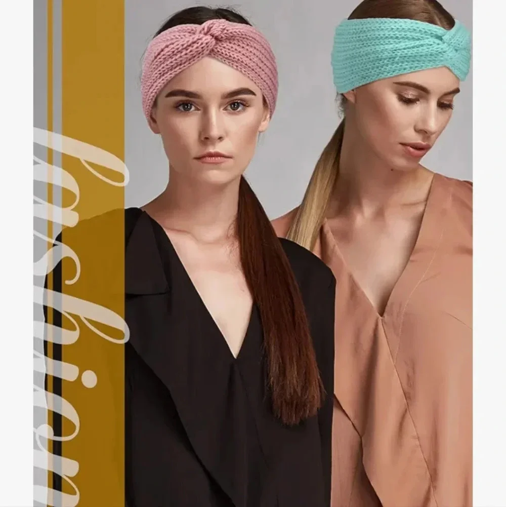 4 Pieces Chunky Knit Headbands Braided Winter Headbands Ear Warmers Crochet Hea